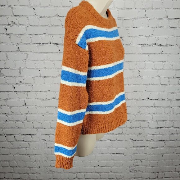 NWT All The Ways Orange Blue Striped Long Sleeve Pullover Sweater Small S - Picture 11 of 12